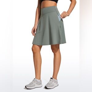 UPF 50+ High Rise Knee Length Tennis Skirts 20''